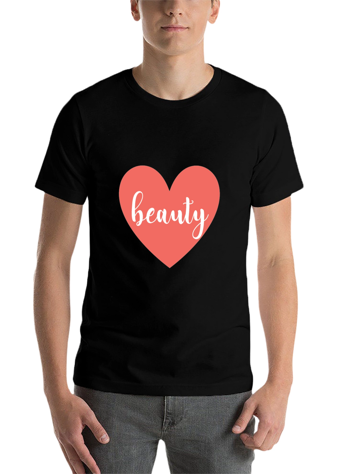 Beauty Heart Black T-Shirt - Stylish Graphic Tee