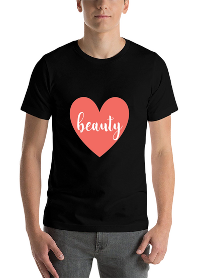 Beauty Heart Black T-Shirt - Stylish Graphic Tee