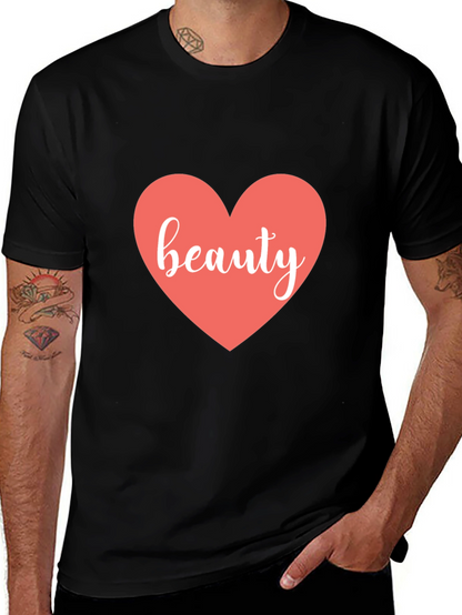 Beauty Heart Black T-Shirt - Stylish Graphic Tee