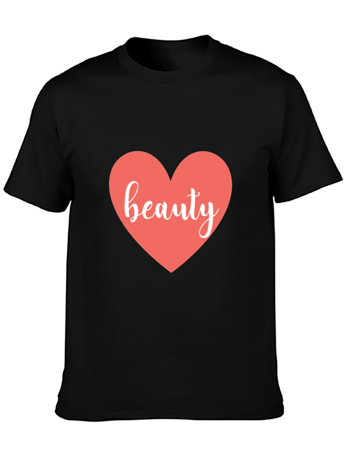 Beauty Heart Black T-Shirt - Stylish Graphic Tee