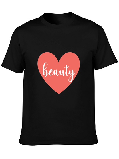 Beauty Heart Black T-Shirt - Stylish Graphic Tee
