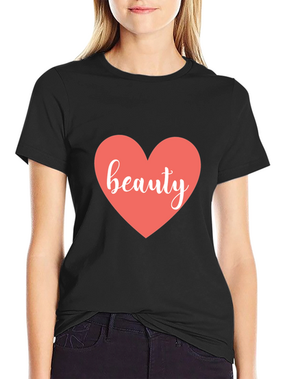 Beauty Heart Black T-Shirt - Stylish Graphic Tee