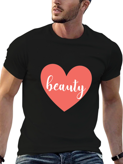 Beauty Heart Black T-Shirt - Stylish Graphic Tee