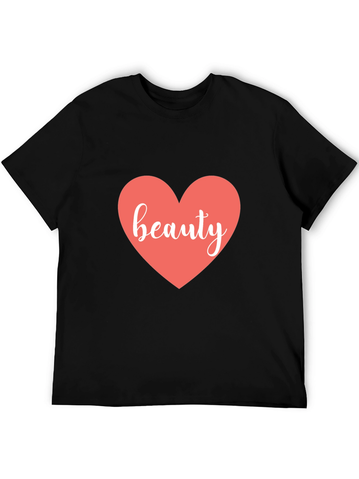 Beauty Heart Black T-Shirt - Stylish Graphic Tee