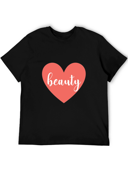 Beauty Heart Black T-Shirt - Stylish Graphic Tee