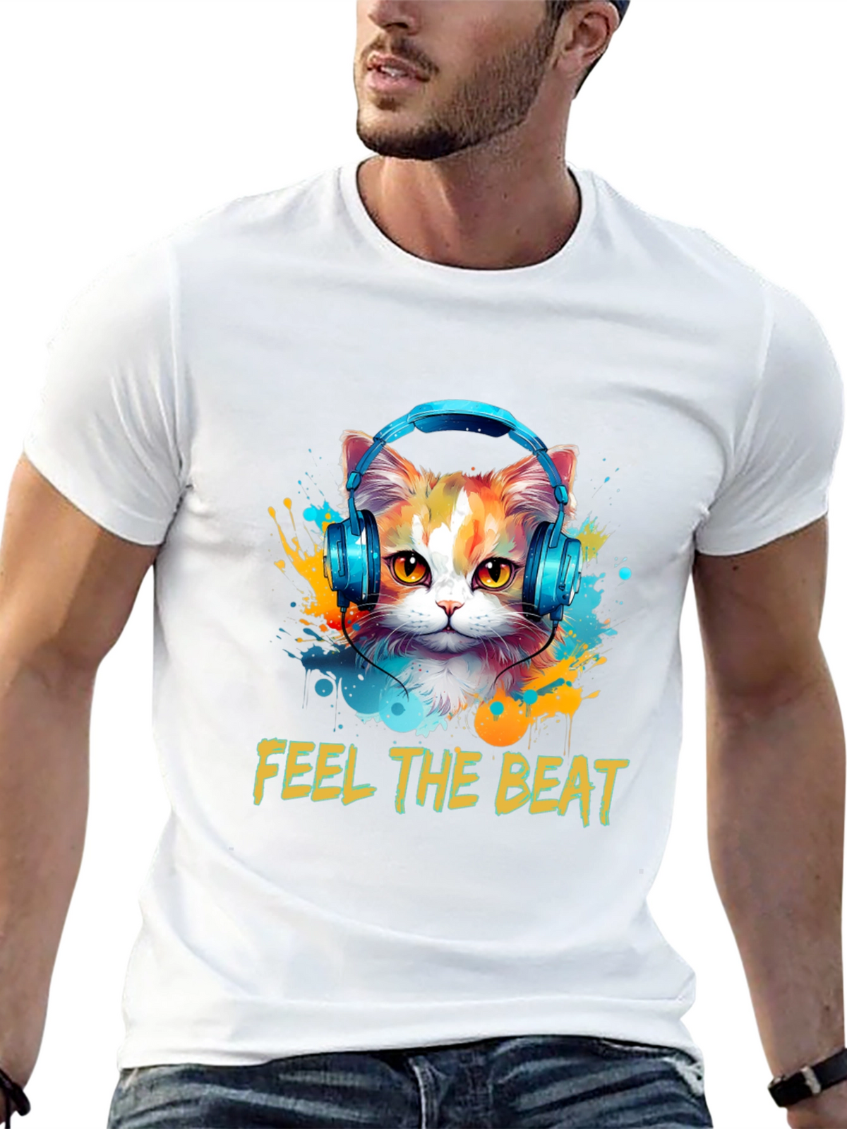 Feel the Beat Cat T-Shirt