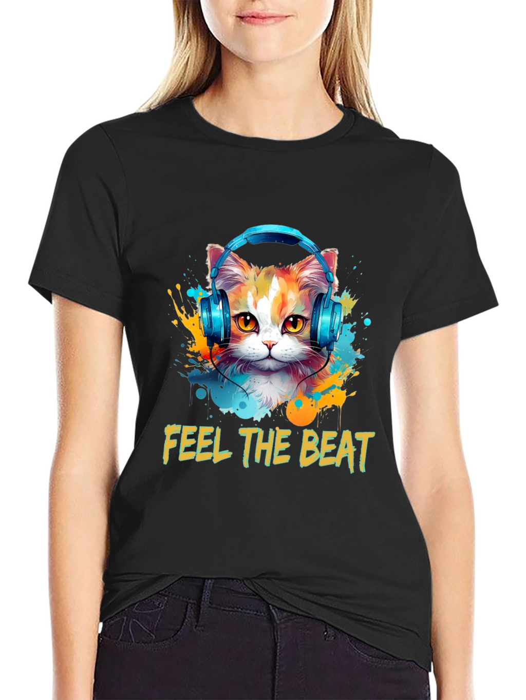 Feel the Beat Cat T-Shirt