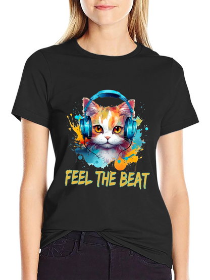 Feel the Beat Cat T-Shirt