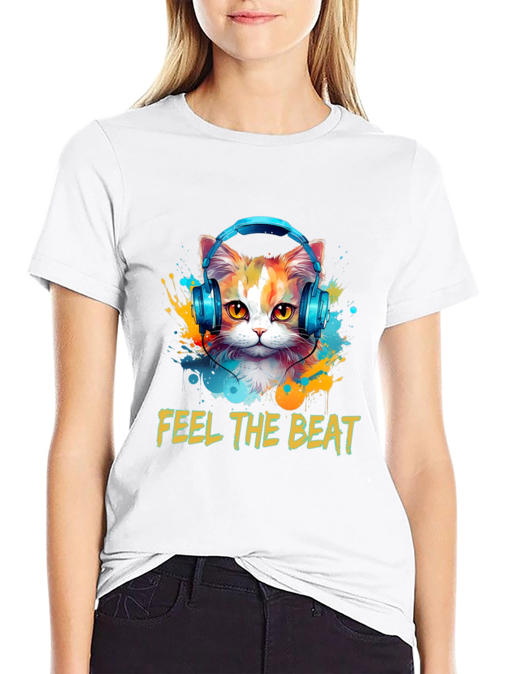 Feel the Beat Cat T-Shirt