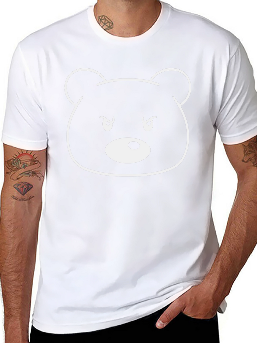 Mens Black Bear Graphic T-Shirt