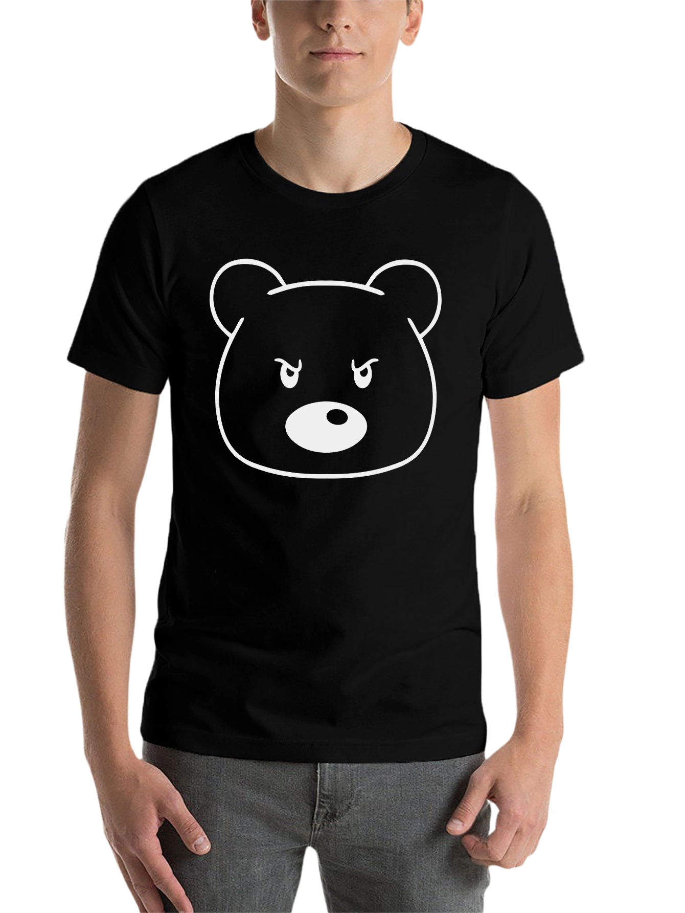 Mens Black Bear Graphic T-Shirt