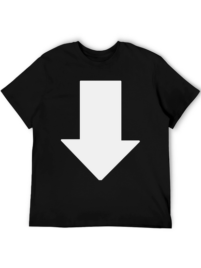 Arrow Down Graphic Tee - Casual Black T-Shirt