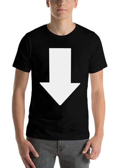 Arrow Down Graphic Tee - Casual Black T-Shirt