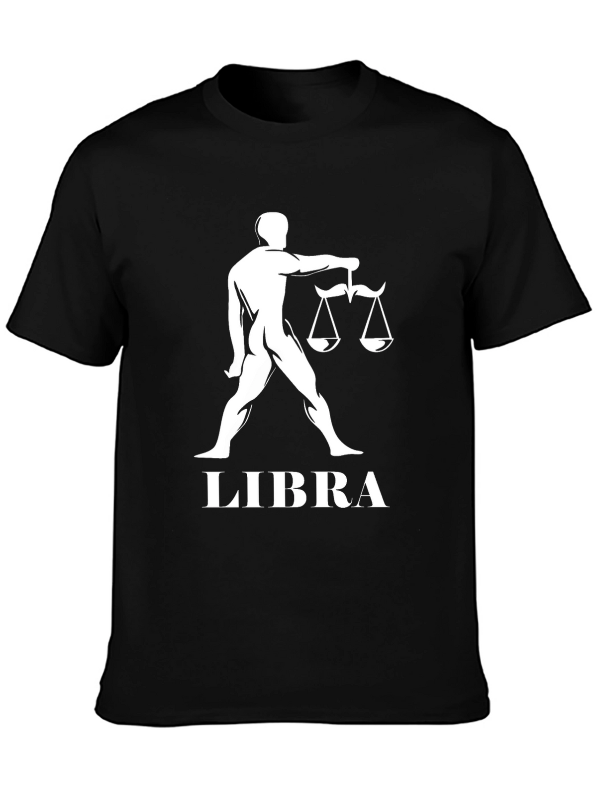 Libra Zodiac Sign Black T-Shirt