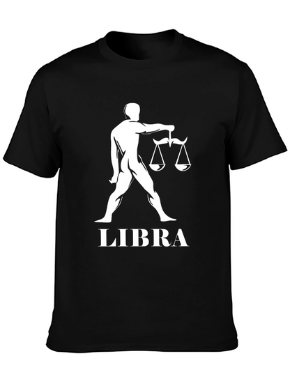 Libra Zodiac Sign Black T-Shirt