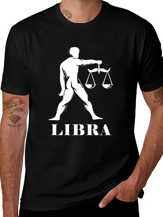 Libra Zodiac Sign Black T-Shirt