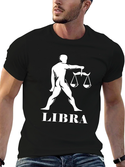 Libra Zodiac Sign Black T-Shirt