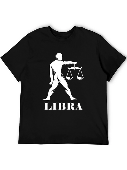 Libra Zodiac Sign Black T-Shirt