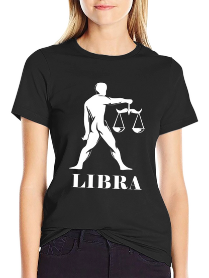Libra Zodiac Sign Black T-Shirt