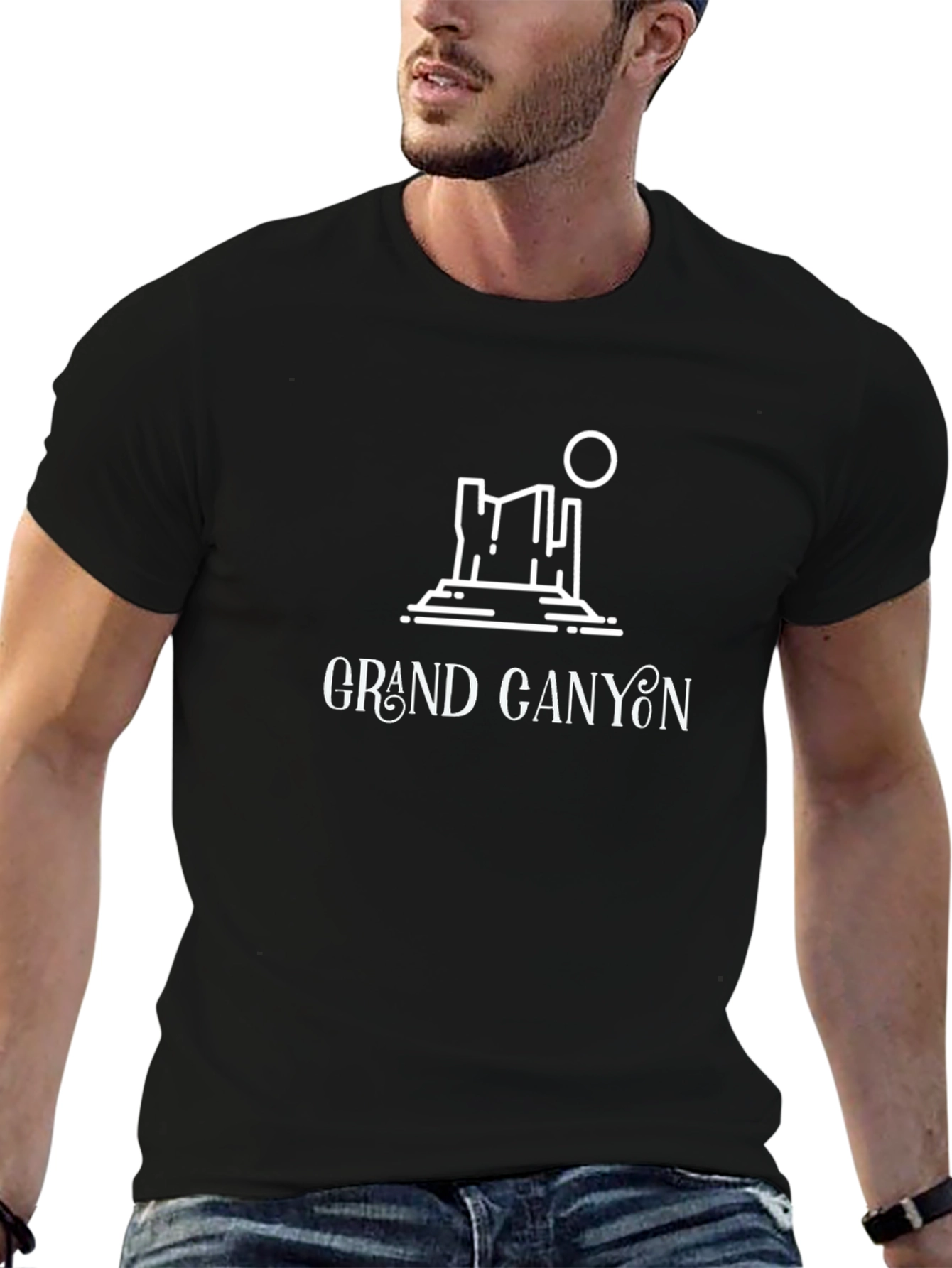 Grand Canyon Graphic Tee - Black Cotton T-Shirt