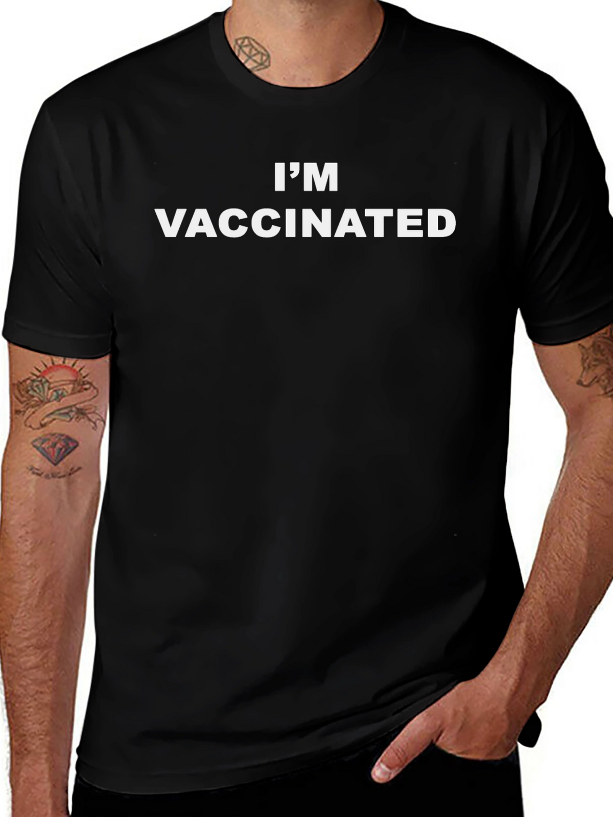 Im Vaccinated Black T-Shirt