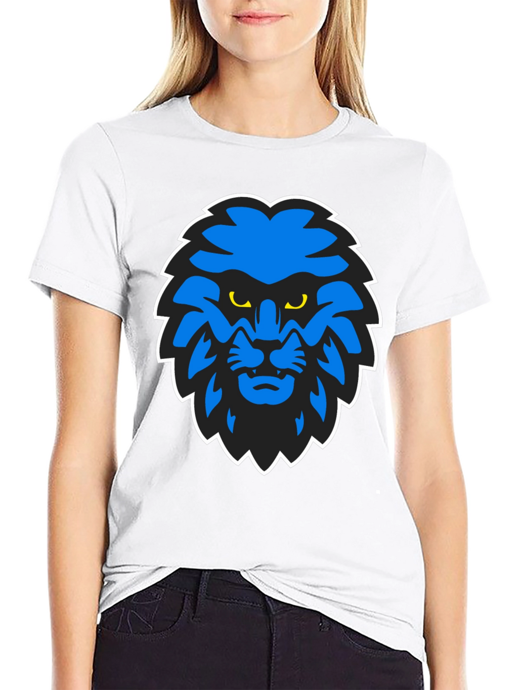 Blue Lion Graphic Black T-Shirt