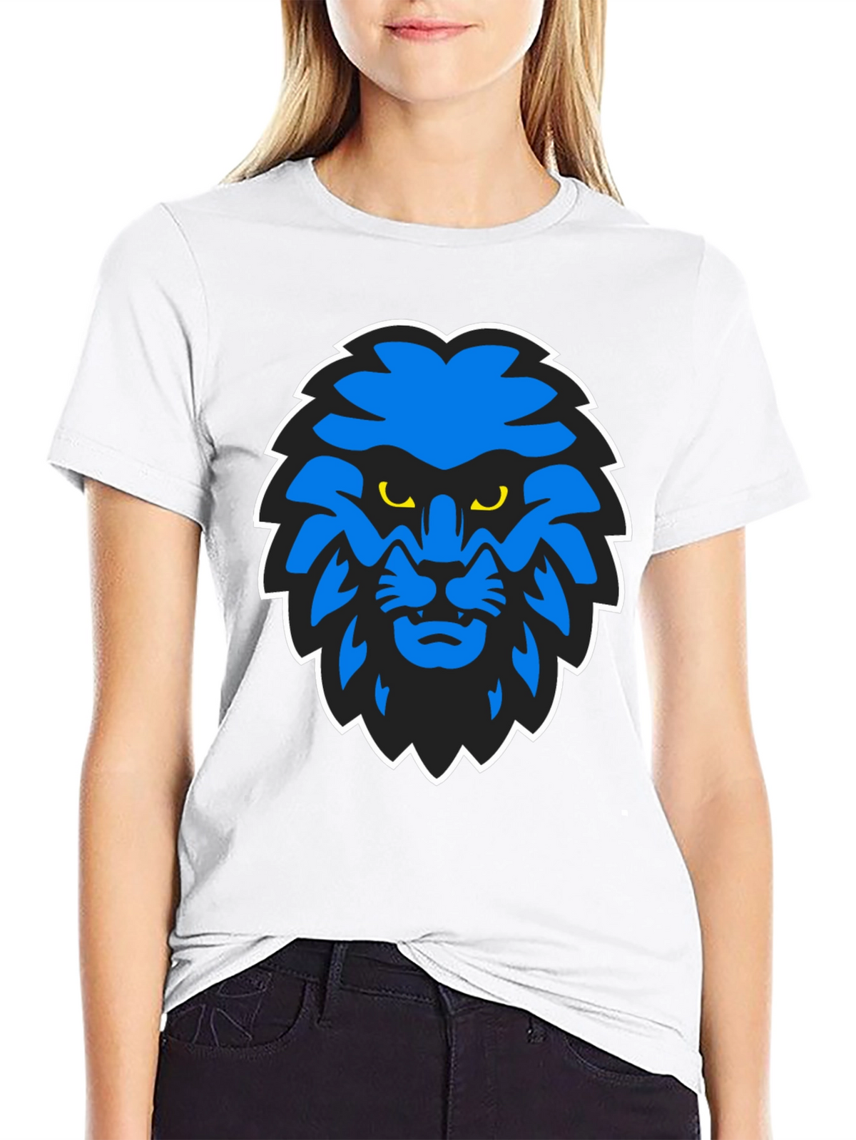 Blue Lion Graphic Black T-Shirt