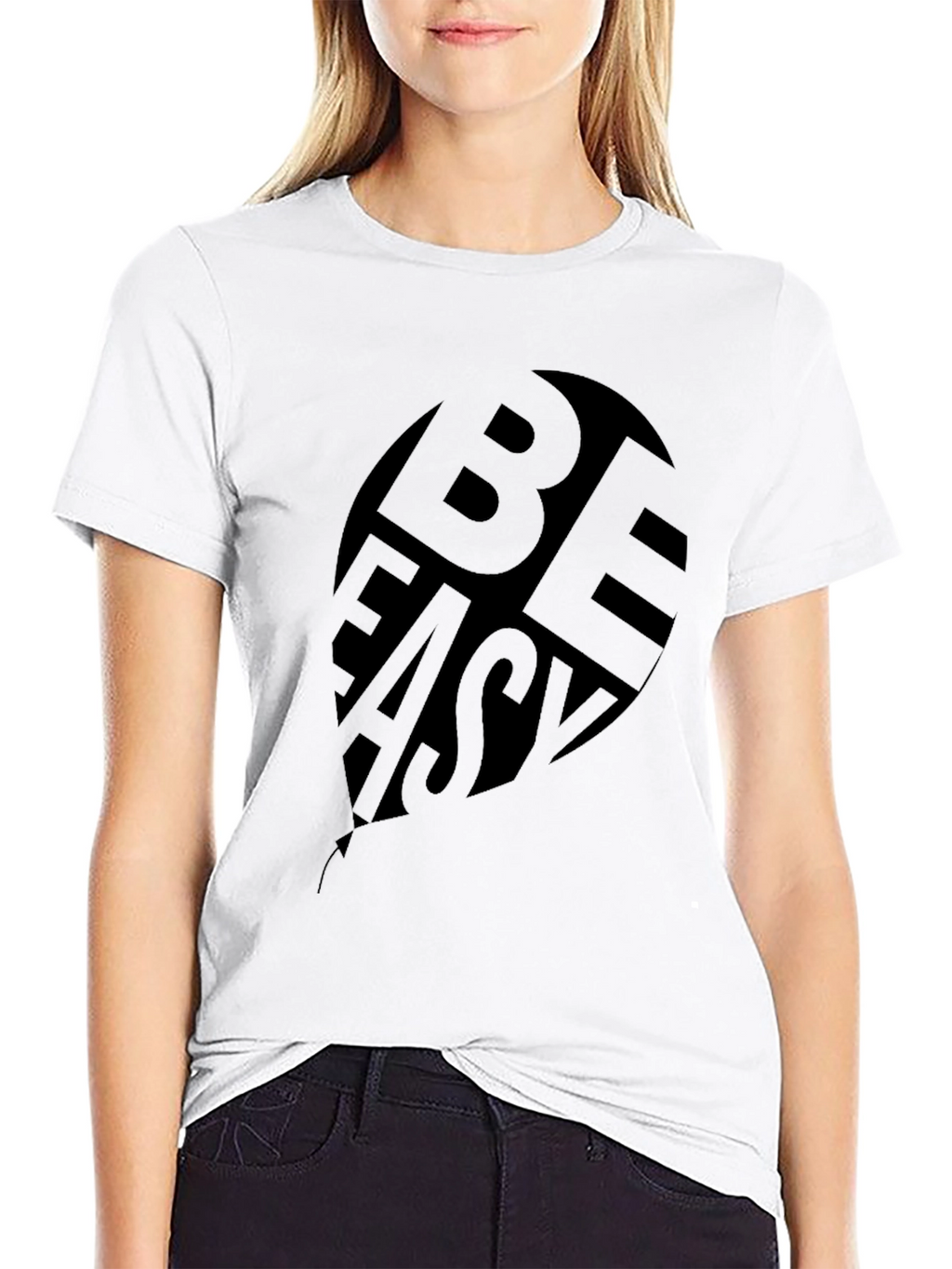 Be Easy Black Graphic Print T-Shirt