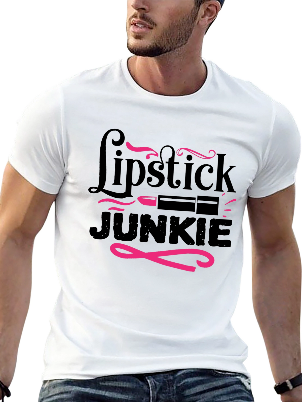 Lipstick Junkie Graphic T-Shirt - Stylish & Fun