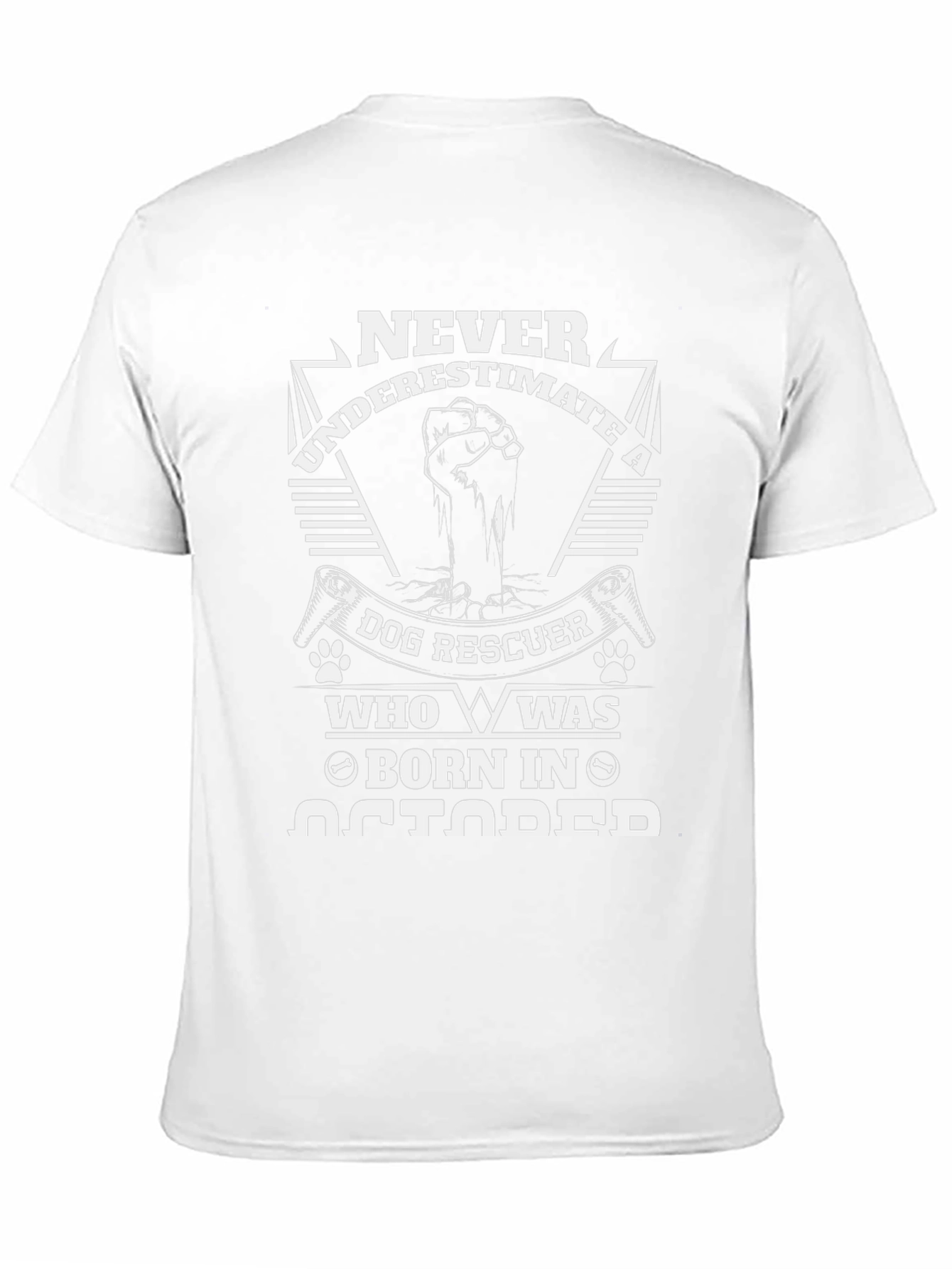 Never Underestimate Dog Rescuer Born in October T-Shirt