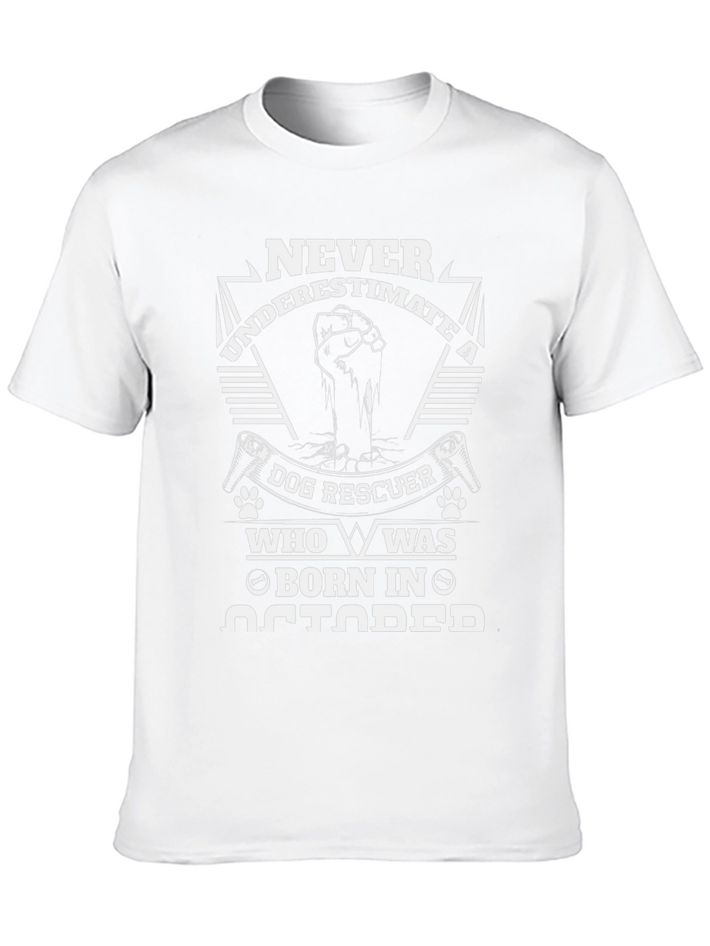 Never Underestimate Dog Rescuer Born in October T-Shirt