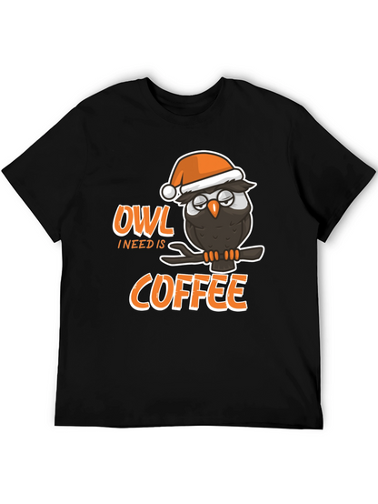Owl I Need Is Coffee Graphic T-Shirt
