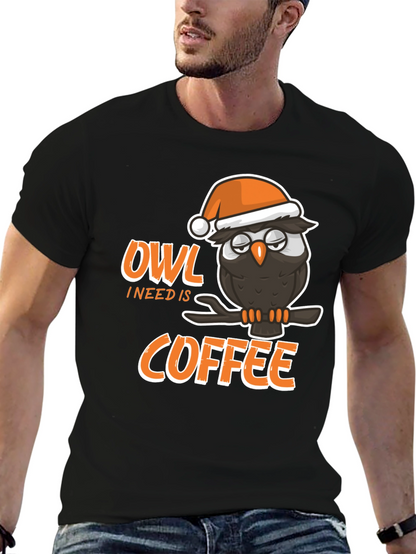 Owl I Need Is Coffee Graphic T-Shirt