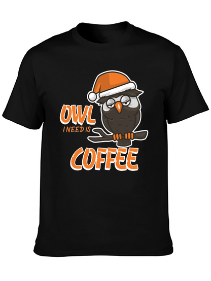 Owl I Need Is Coffee Graphic T-Shirt