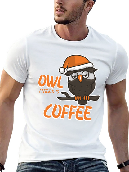 Owl I Need Is Coffee Graphic T-Shirt