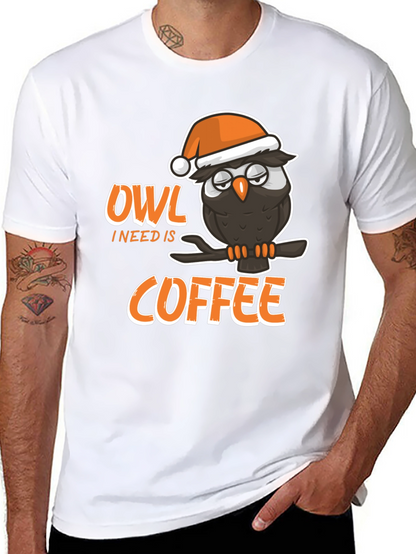 Owl I Need Is Coffee Graphic T-Shirt