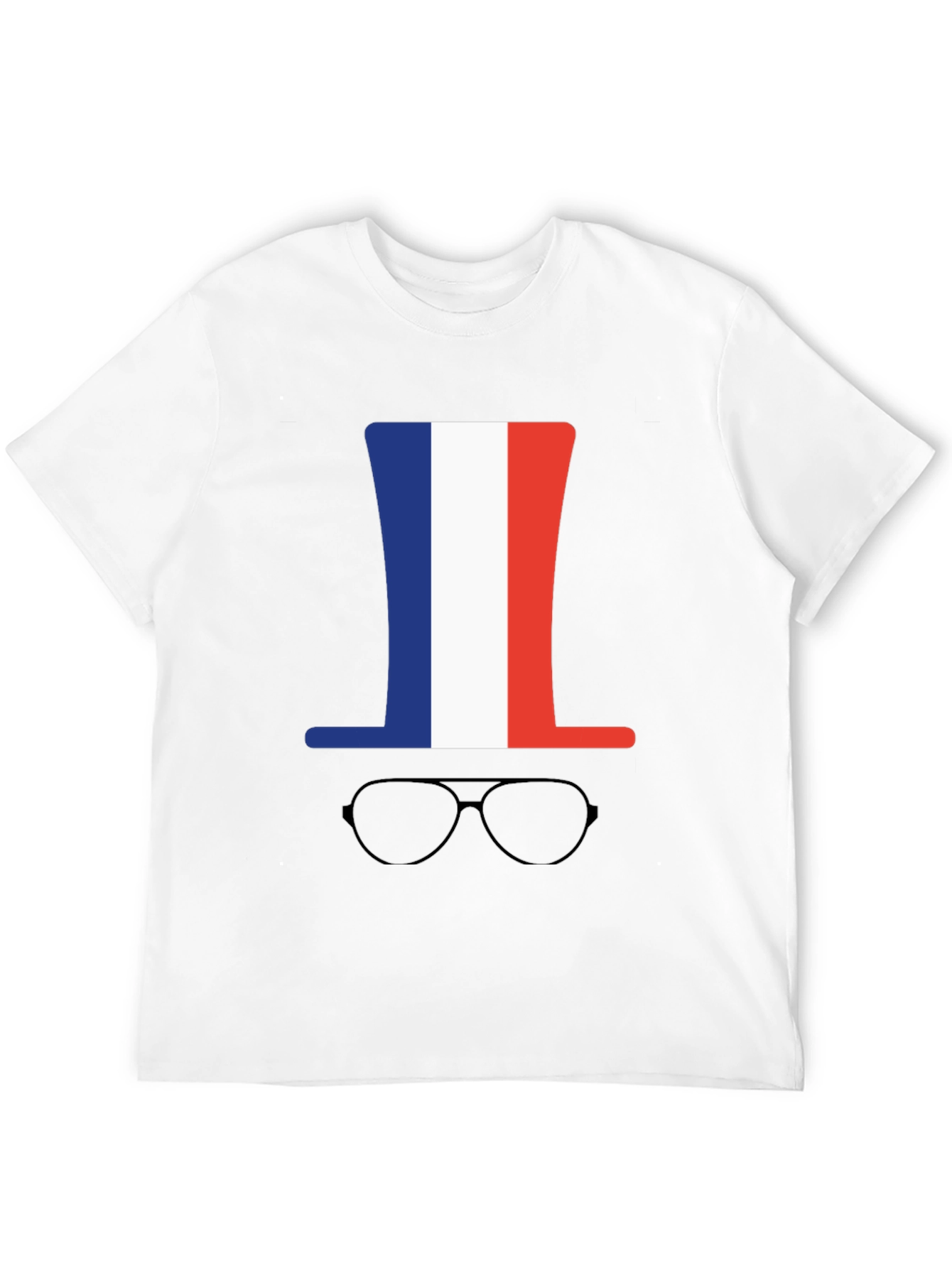 French Flag Hat & Glasses Graphic Tee