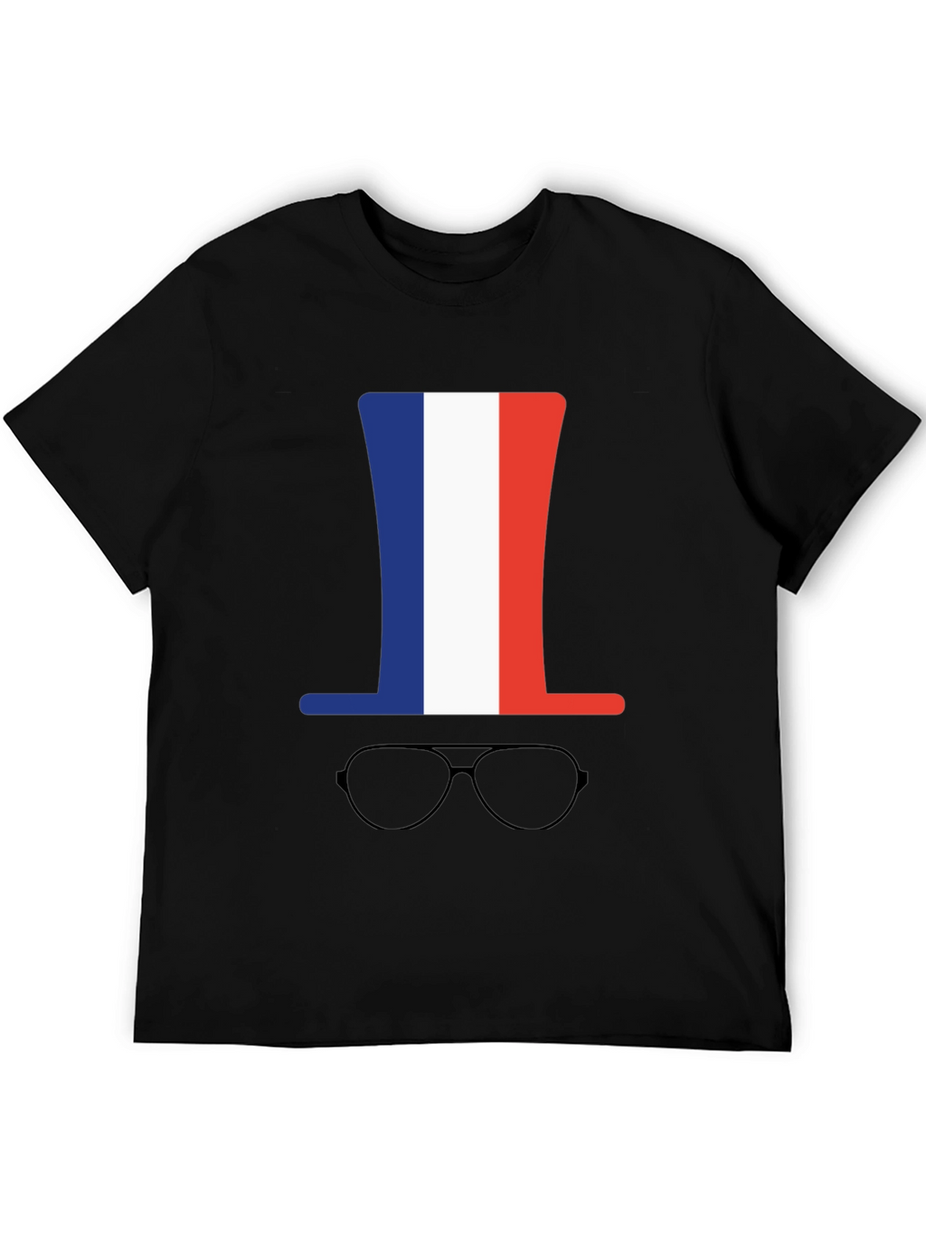 French Flag Hat & Glasses Graphic Tee