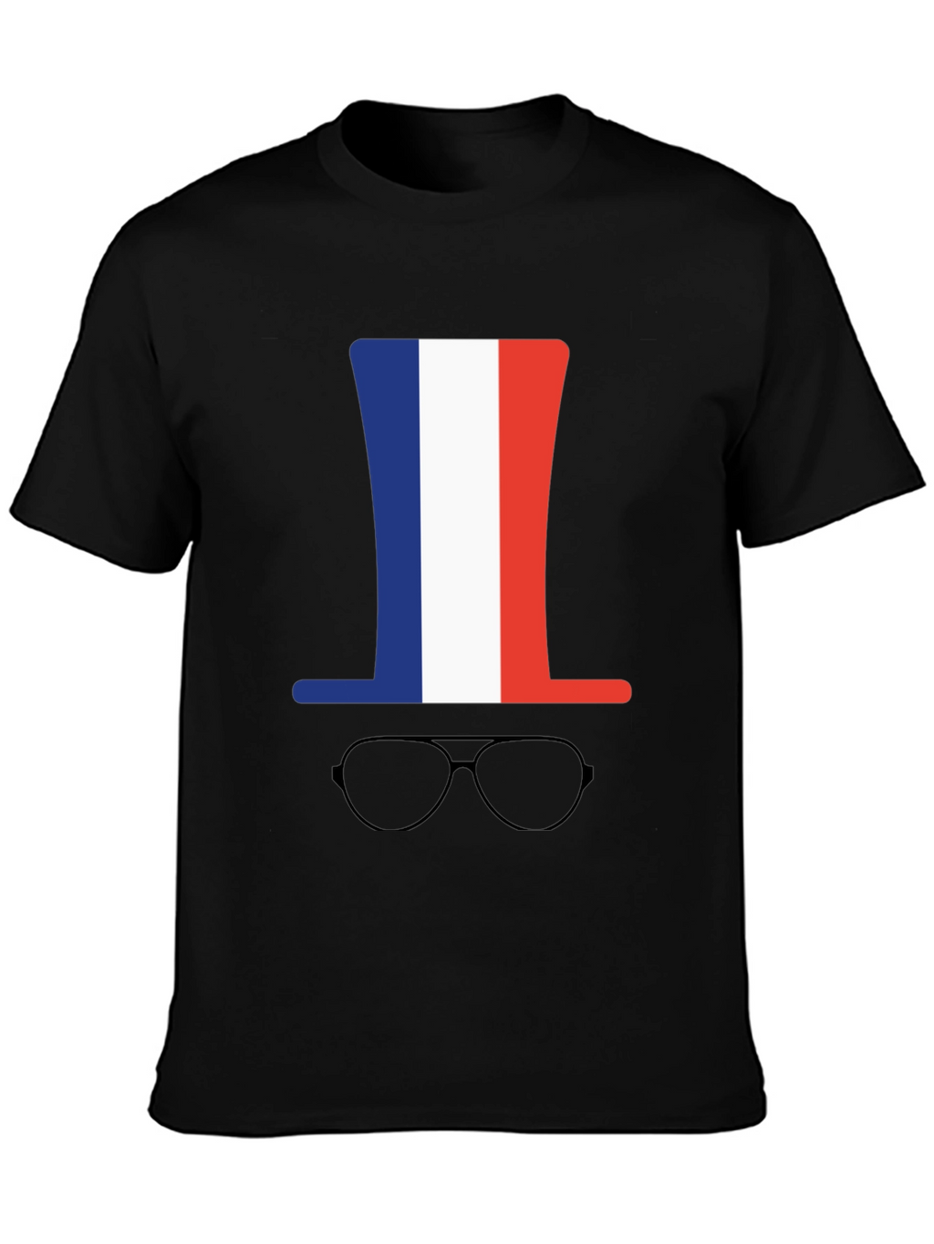 French Flag Hat & Glasses Graphic Tee