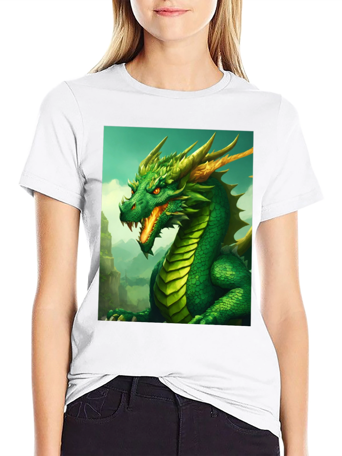 Dragon Graphic Tee - Black Cotton Shirt