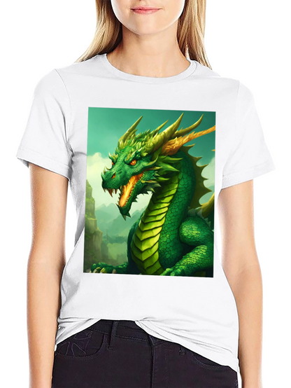 Dragon Graphic Tee - Black Cotton Shirt