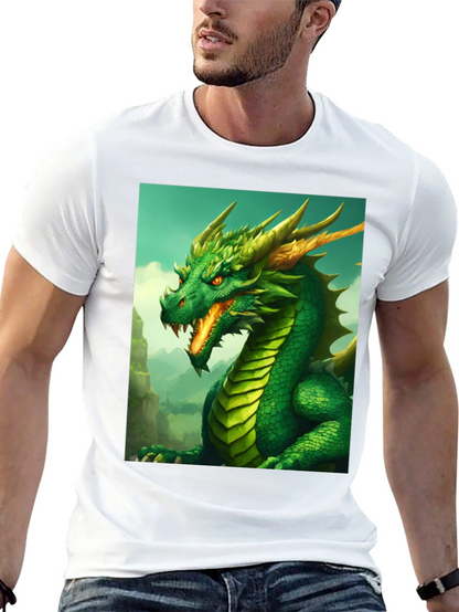 Dragon Graphic Tee - Black Cotton Shirt