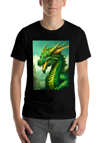 Dragon Graphic Tee - Black Cotton Shirt