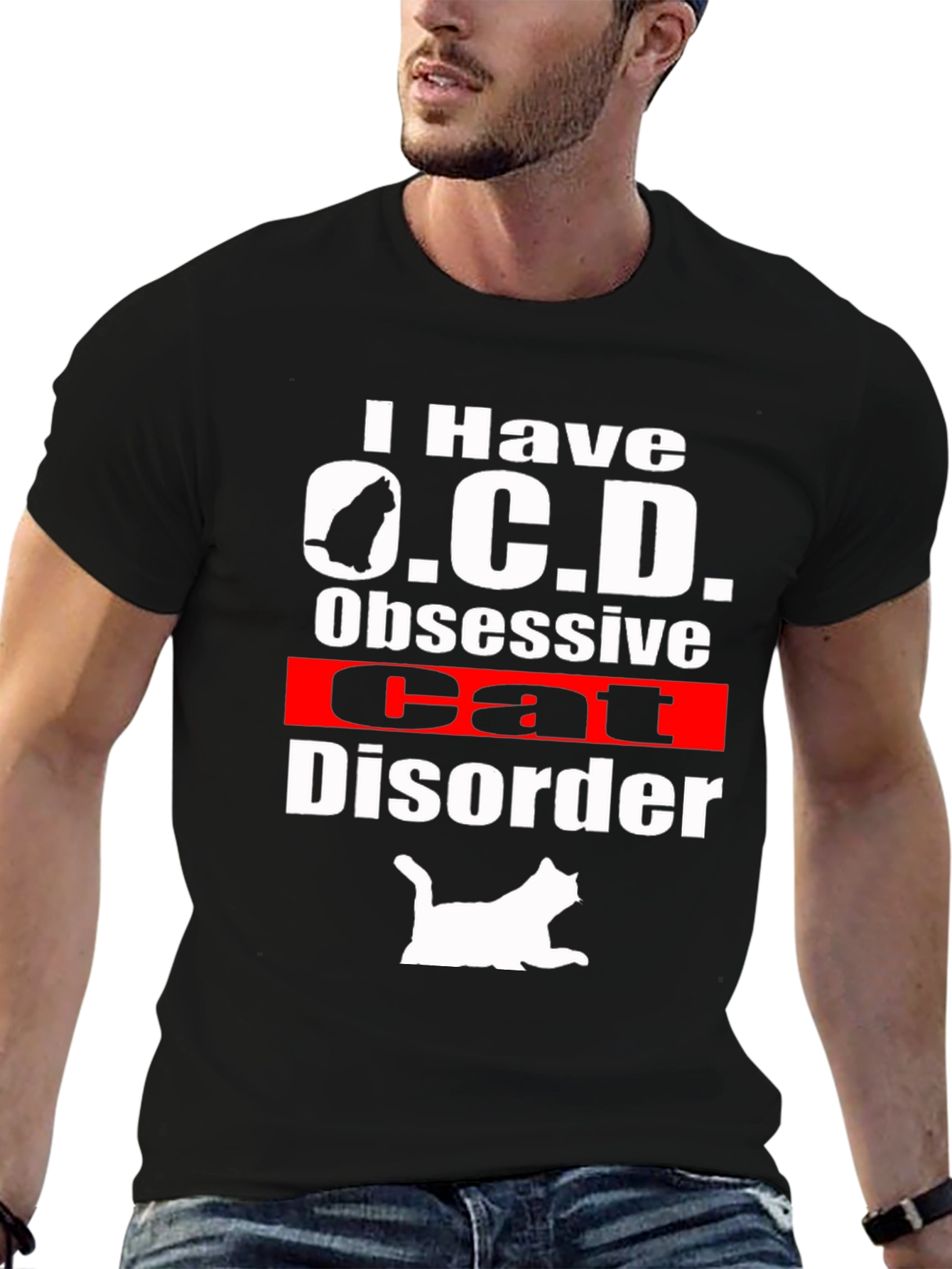 Obsessive Cat Disorder T-Shirt Funny Novelty Tee