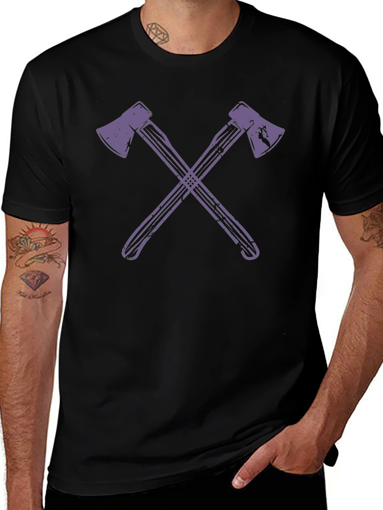 Axe Cross T-Shirt - Stylish Lumberjack Tee