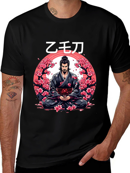 Samurai Cherry Blossom Graphic Tee
