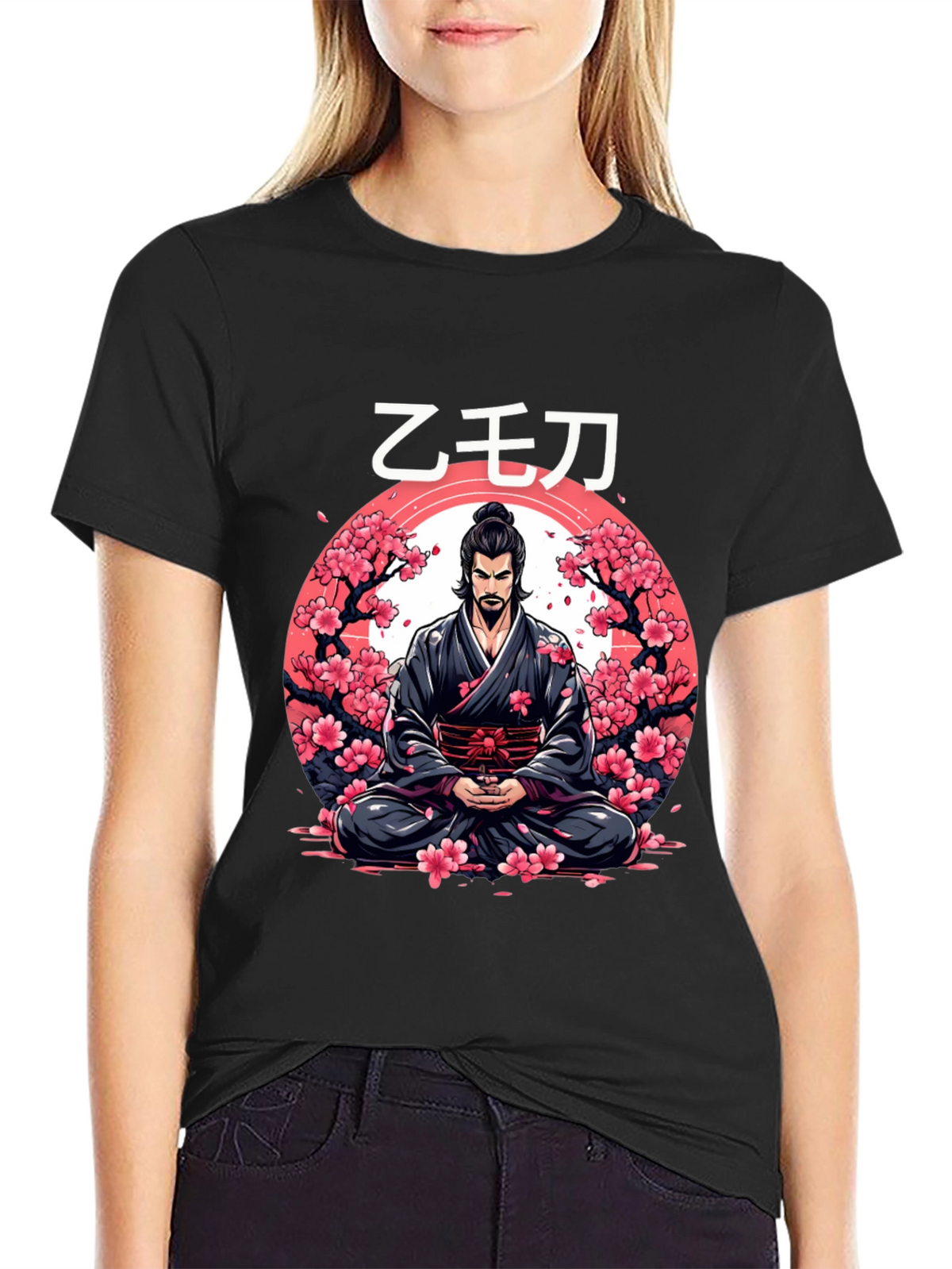 Samurai Cherry Blossom Graphic Tee