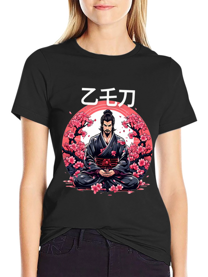 Samurai Cherry Blossom Graphic Tee