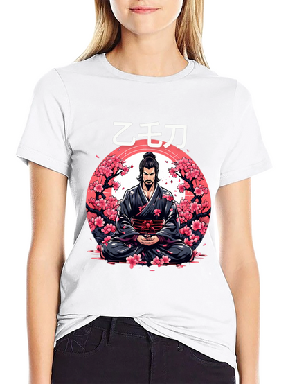 Samurai Cherry Blossom Graphic Tee
