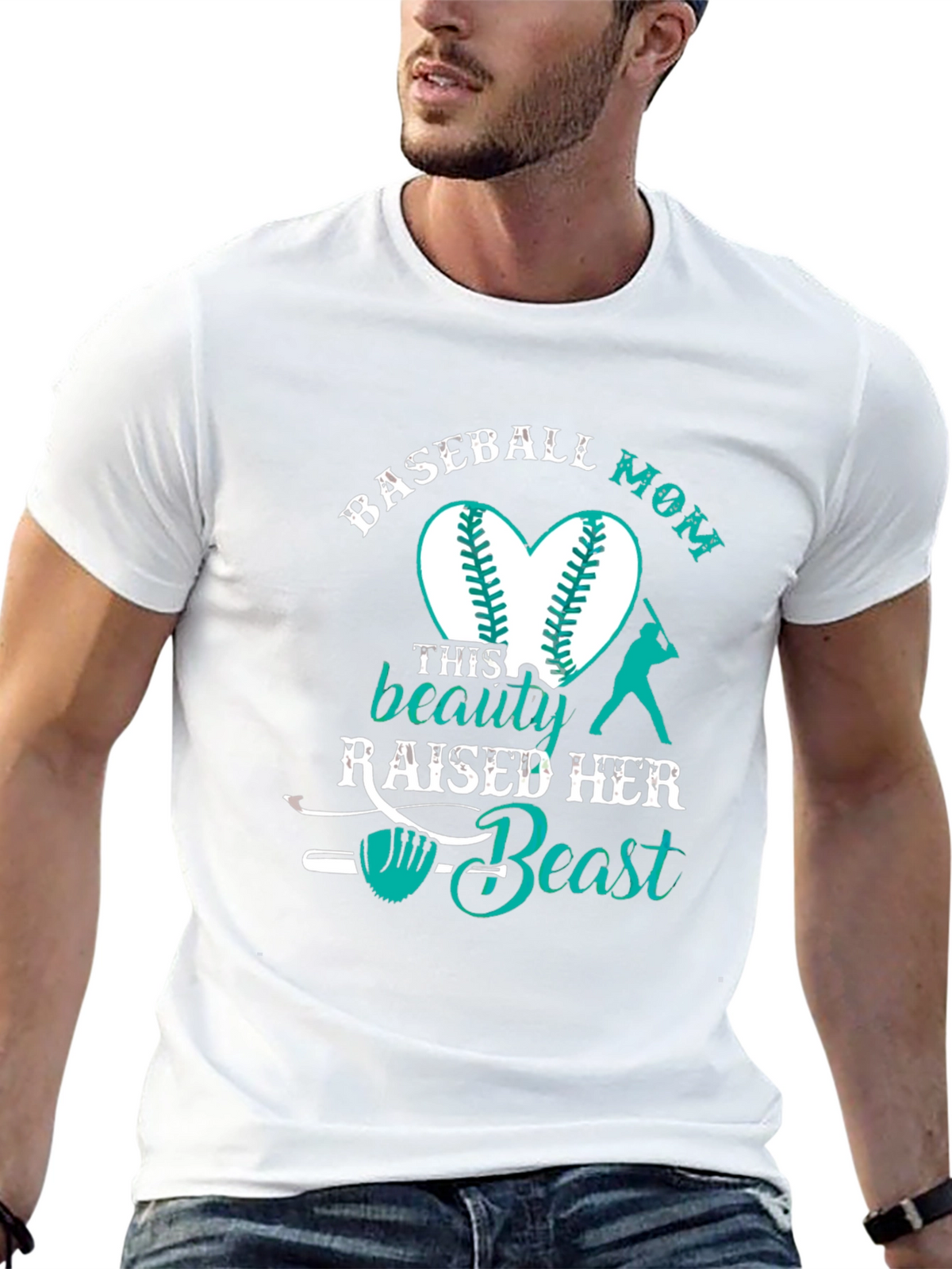 Baseball Mom Graphic T-Shirt - Beauty & Beast Design
